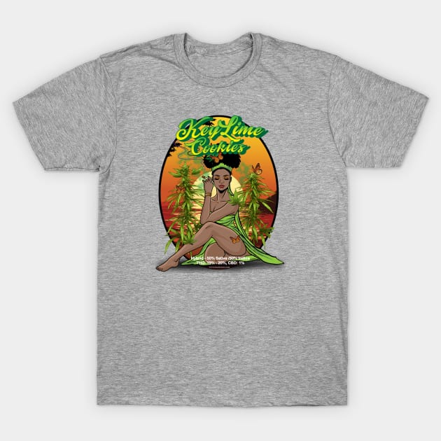Key Lime Cookies Cannabis Strain Art T-Shirt by kushcoast